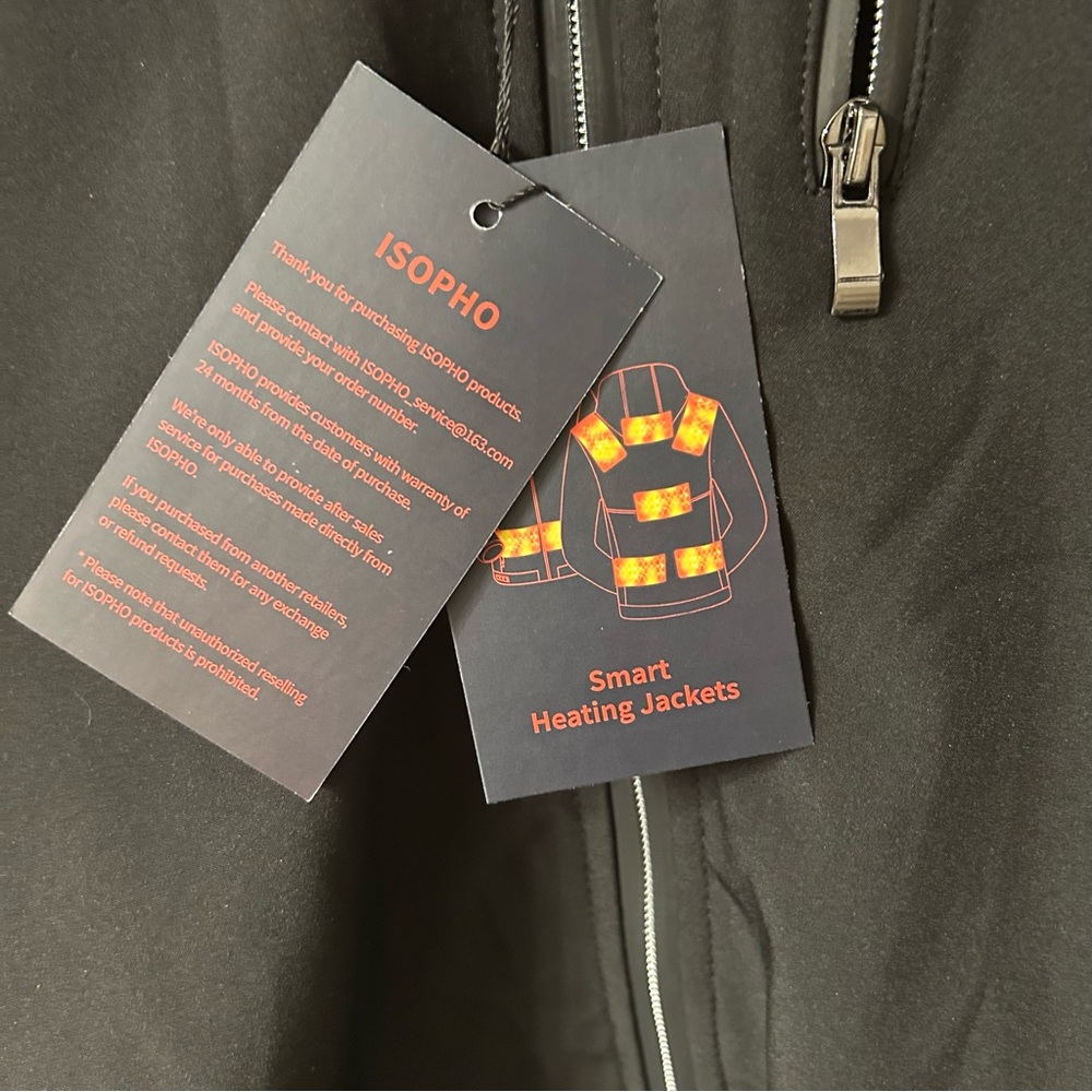 Men's Isopho Black Smart heating Jacket . Size 3xl. Battery not included. - Picture 3 of 11